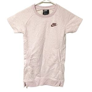 Nike Toddler Girl 6X‎ Pink Heathered Short Sleeve Sweatshirt Dress Crewneck